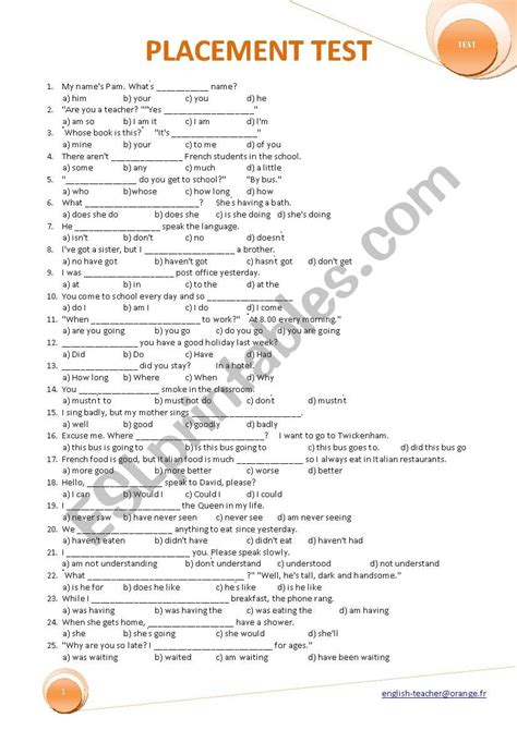 Placement tests 